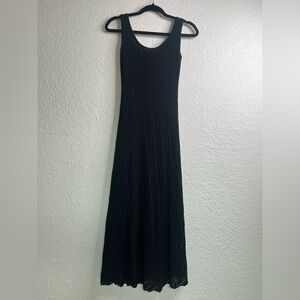 Misa Los Angeles Salma Knit Midi Dress Metallic Black Sleeveless sz XS